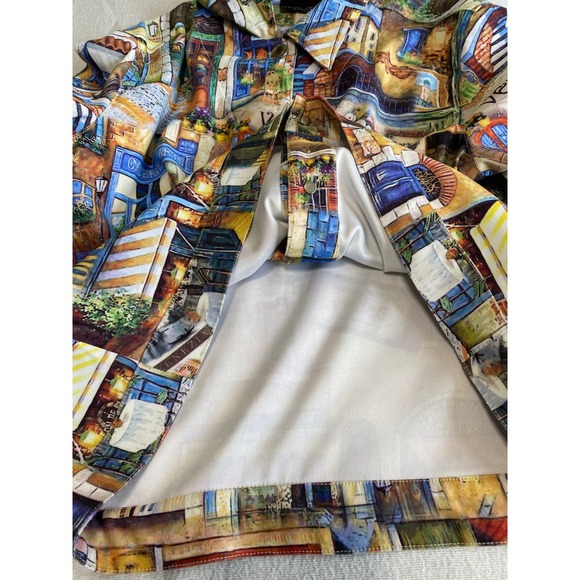 Impulse California Art Jacket Venice Café Boho Travel Print Button Front USA - Picture 9 of 14